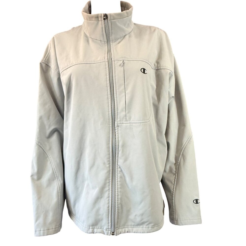 Champion Jacket Womens XL Light Blue Polyester Spandex Full Zip Lightweight